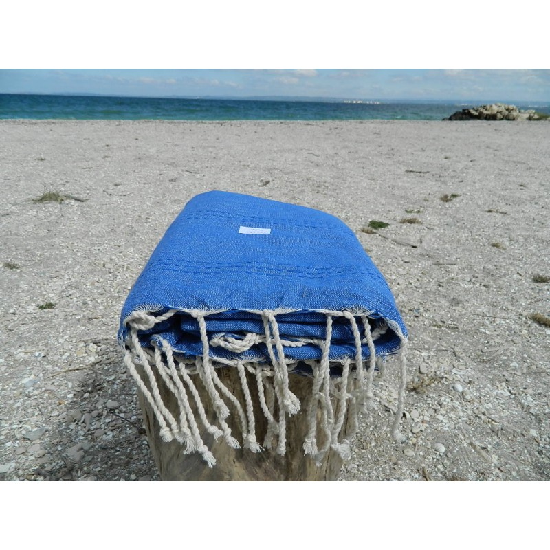 FOUTA 2M/2METRE BLEU