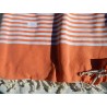 fouta xl 2M/2 metres orange bande blanche