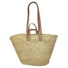 Grand Panier de Plage en Doubles Anses en Cuir Style St-Tropez